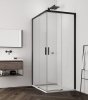 Ronal Top-Line S Black Drzwi prysznicowe przesuwne 90x200 cm prawe profile czarny mat szkło przezroczyste Aquaperle TLSD0900607